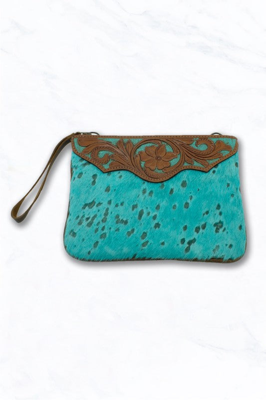Genuine Leather Cowhide Clutch Purse